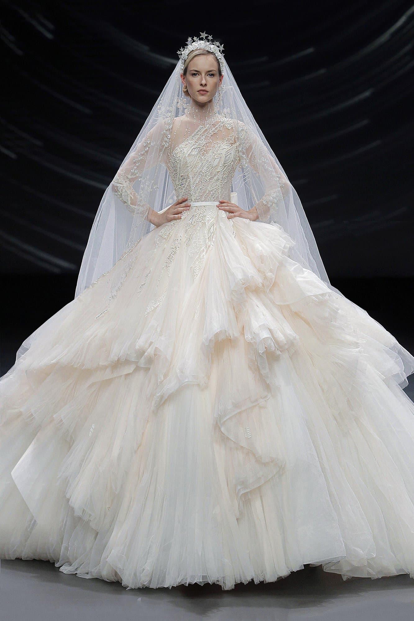 PLEATED ROYAL WEDDING GOWN