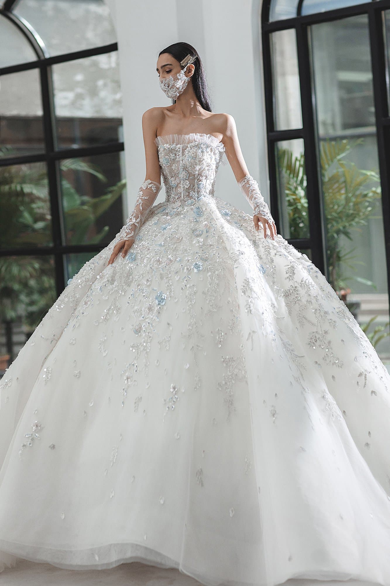 COLORFUL CORSET WEDDING GOWN