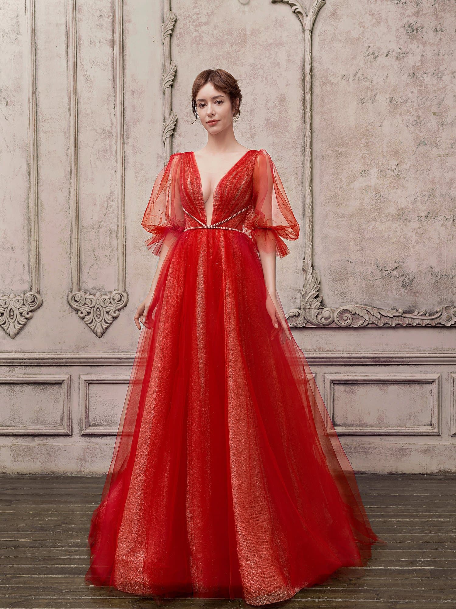 LANTERN SLEEVES PRINCESS DRESS