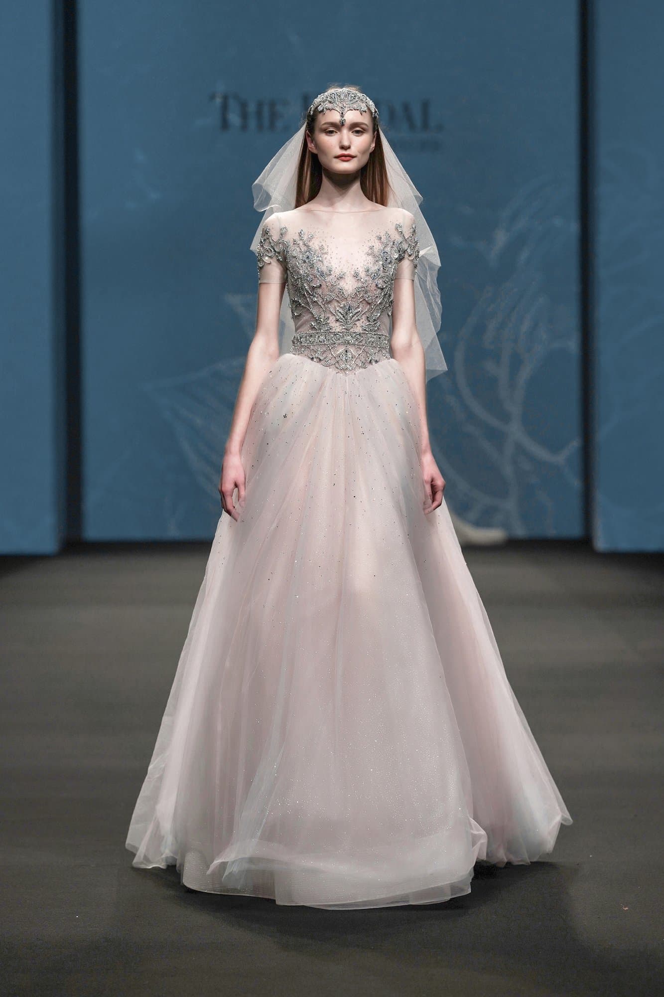 Blush Stitching Embroidery Long Dress