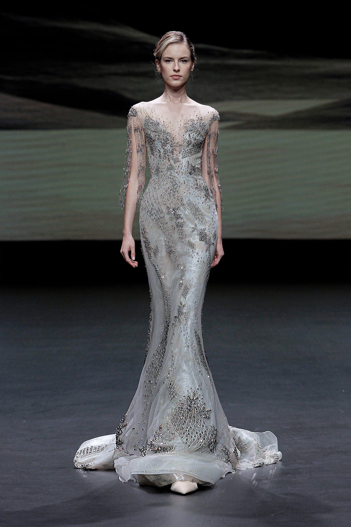 BEADED EMBROIDERED MERMAID DRESS