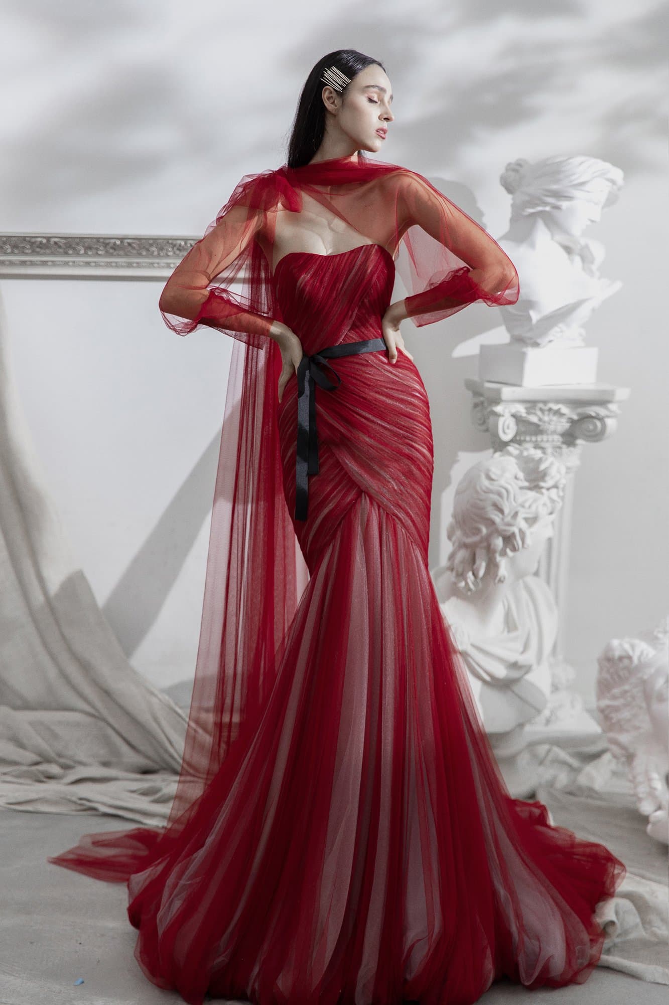 PIN-STUCKS MERMAID DRESS